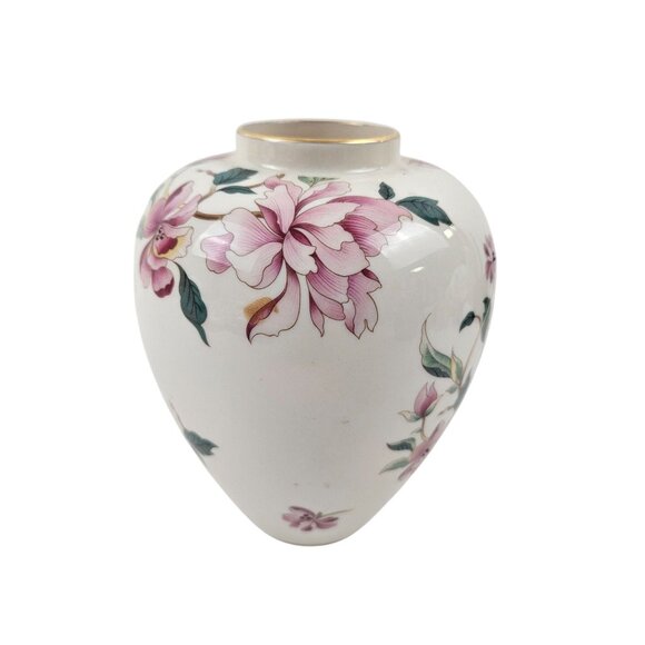 Lenox Barrington Collection Pink Flower Porcelain Vase Gold Trim USA Home Decor - Picture 1 of 9